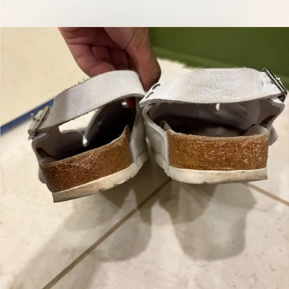 White Birkenstock Clogs with Buckles - Picture 3 of 3